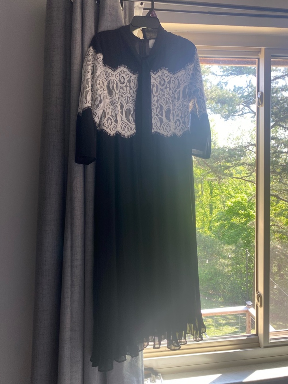 Dainty Jewells Black Dress with White Lace and Pleats